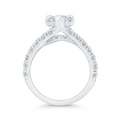 Three Row Marquise Cut Diamond Engagement Ring in 14K White Gold (Semi-Mount)