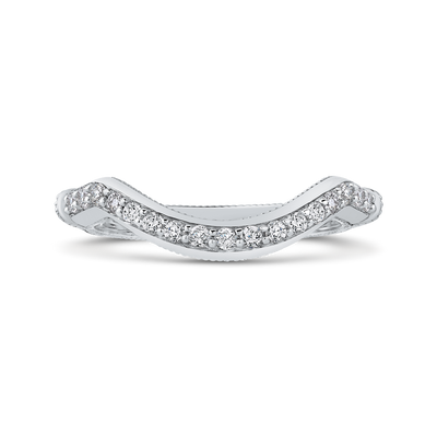 Round Diamond Wedding Band in 18K White Gold