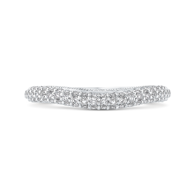 Round Diamond Wedding Band in 18K White Gold