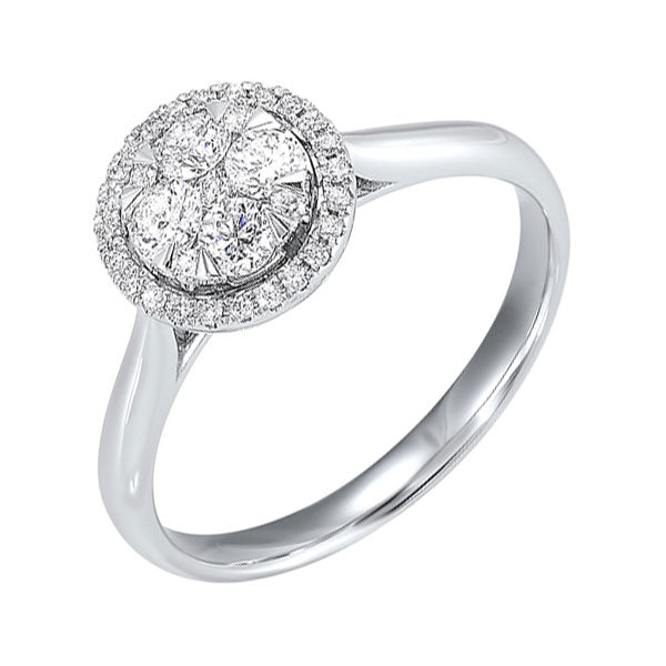 14Kt White Gold Diamond 1/4Ctw Ring