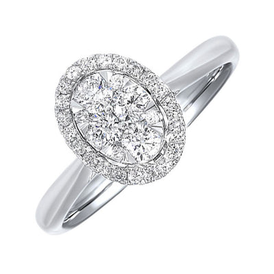 14Kt White Gold Diamond 1/4Ctw Ring