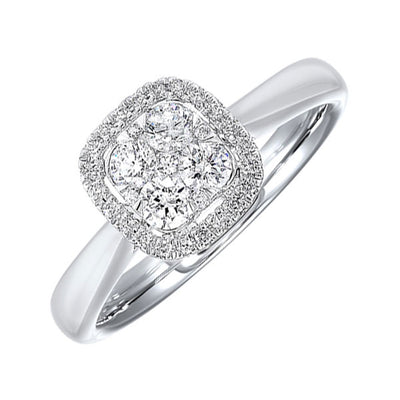 14Kt White Gold Diamond 1/4Ctw Ring