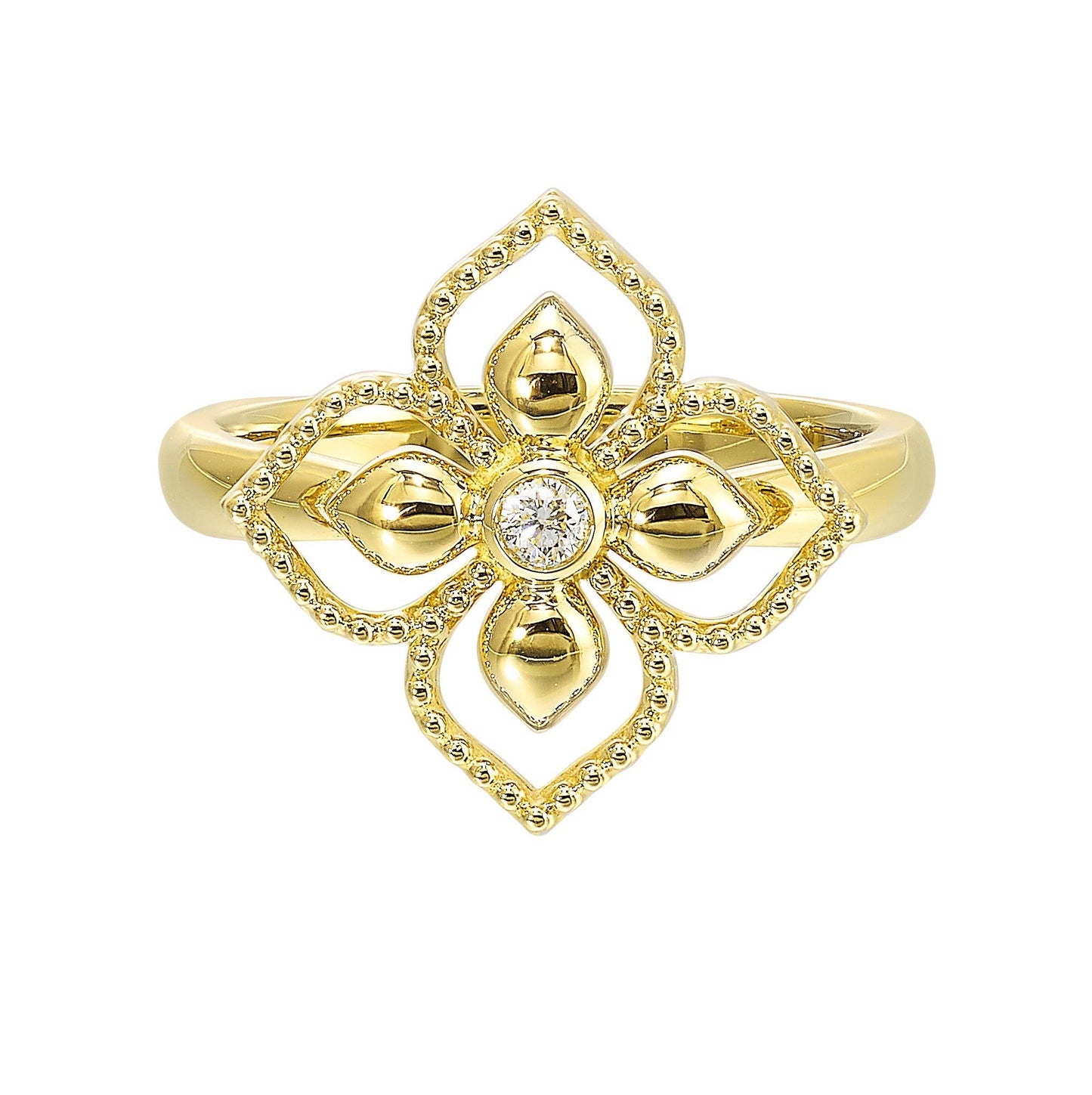 14Kt Yellow Gold Diamond 1/20Ctw Ring
