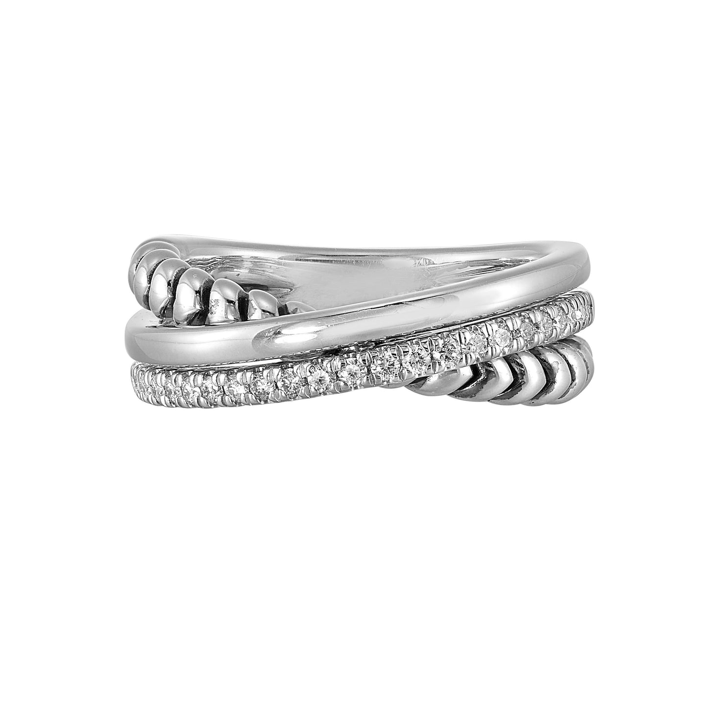 Silver White Diamond 1/5Ctw Ring
