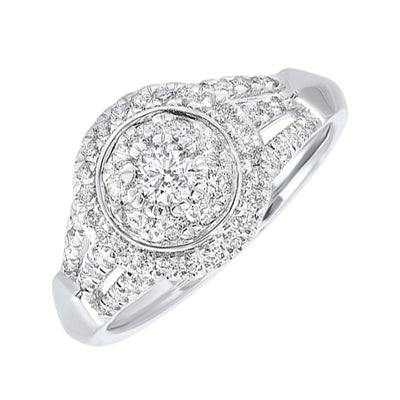 14Kt White Gold Diamond 3/4Ctw Ring