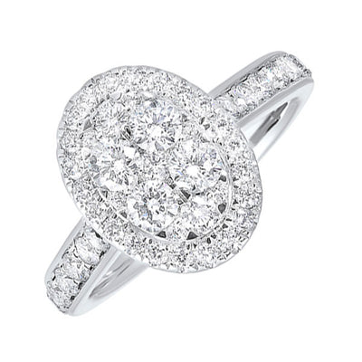 14Kt White Gold Diamond 1 1/6Ctw Ring
