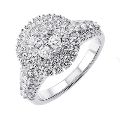 14Kt White Gold Diamond 1 5/8Ctw Ring