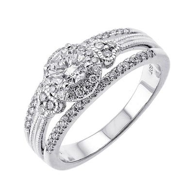 14Kt White Gold Diamond 7/8Ctw Ring