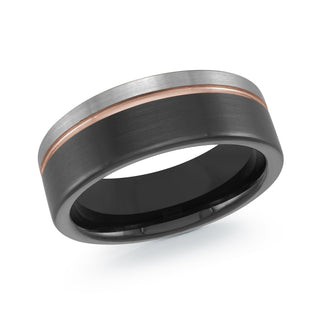 Malo Bands Tu Grey-Black Wedding Band 8 mm
