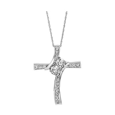 14Kt White Gold Diamond 1Ctw Pendant