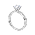 14Kt White Semi Mount 1/5Ctw For 1 1/2Ctw Round Center