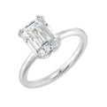 14Kt White Semi Mount For 2Ctw Emerald Cut Center