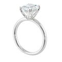14Kt White Semi Mount For 2Ctw Emerald Cut Center