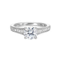 Reverse tapered shank with milgrain on both the sides perfectly compliments the center stone to create a beautiful and elegant look.