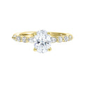14Kt Yellow Semi Mount 1/3Ctw For 2Ctw Oval Center
