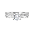 14Kt White Semi Mount 1/3Ctw For 1Ctw Round Center