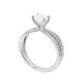 14Kt White Semi Mount 1/3Ctw For 1Ctw Round Center