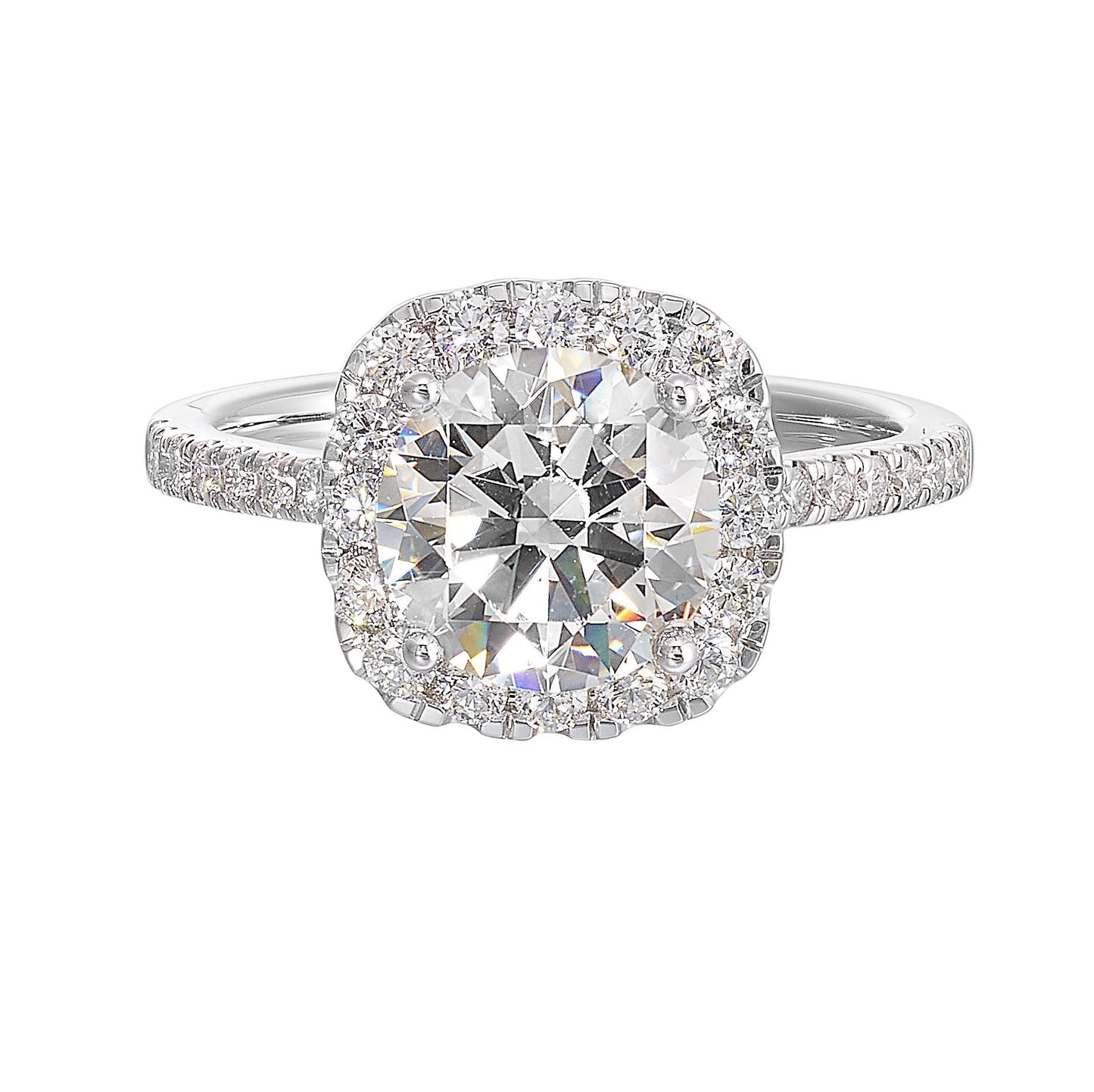 14Kt White Semi Mount 1/2Ctw For 1Ctw Round Center