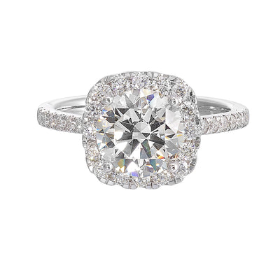14Kt White Semi Mount 1/2Ctw For 1Ctw Round Center