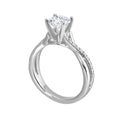 14Kt White Semi Mount 1/7Ctw For 2Ctw Round Center
