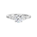 14Kt White Semi Mount 3/8Ctw For 1 1/2Ct Round Center