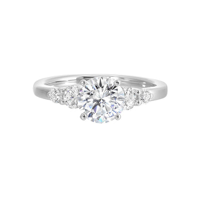 14Kt White Semi Mount 3/8Ctw For 1 1/2Ct Round Center