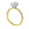 14Kt White Yellow Semi Mount 3/8Ctw For 1Ctw Oval Center