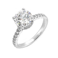 14Kt White Semi Mount 3/8Ctw For 2Ctw Round Center