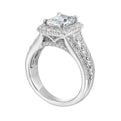 14Kt White Semi Mount 1 1/3Ctw For 2Ctw Emerald Cut Center