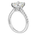 14Kt White Semi Mount 1/2Ctw For 3Ctw Emerald Cut Center