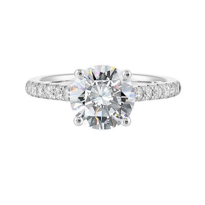 14Kt White Semi Mount 1/2Ctw For 2Ctw Round Center