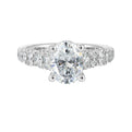 14Kt White Semi Mount 1Ctw For 2Ctw Oval Center