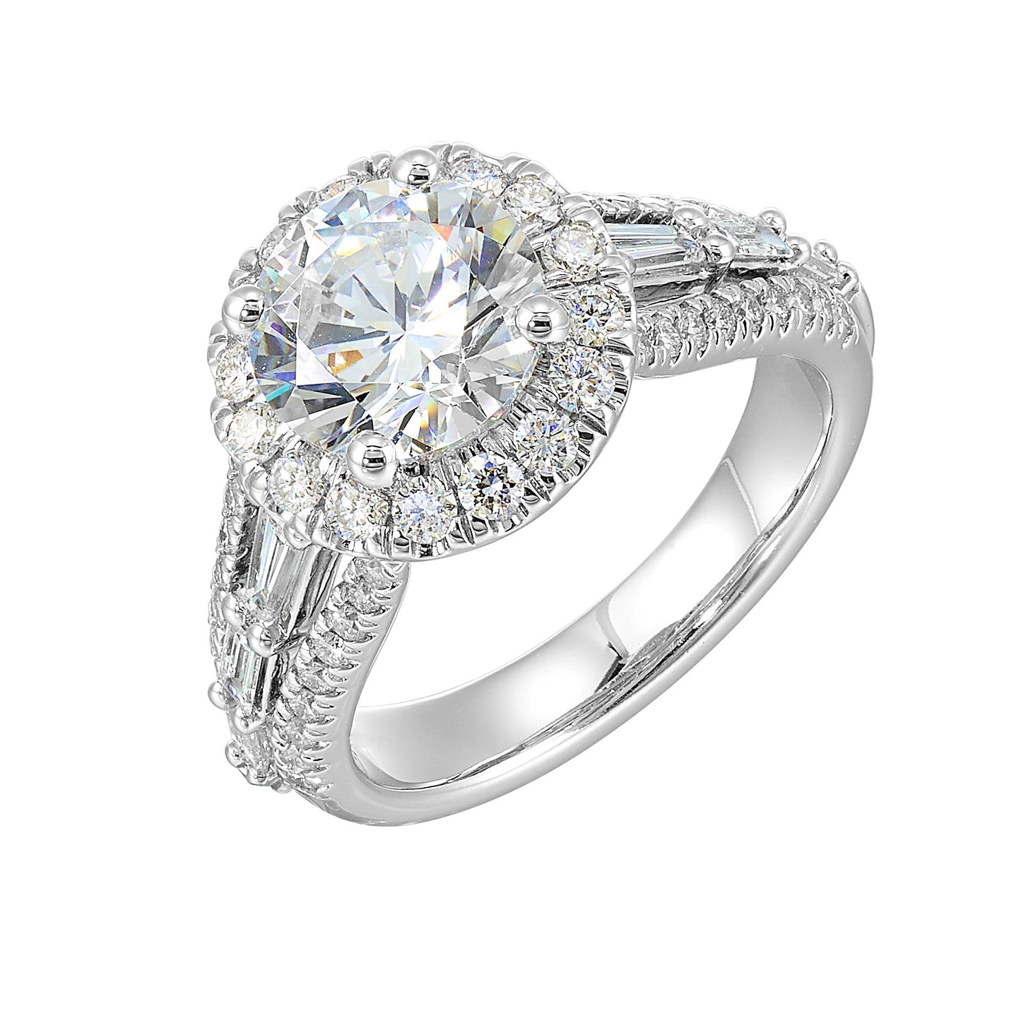 14Kt White Semi Mount 1Ctw For 2Ctw Round Center