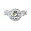 14Kt White Semi Mount 1/2Ctw For 2Ctw Round Center