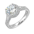 14Kt White Semi Mount 1/2Ctw For 2Ctw Round Center