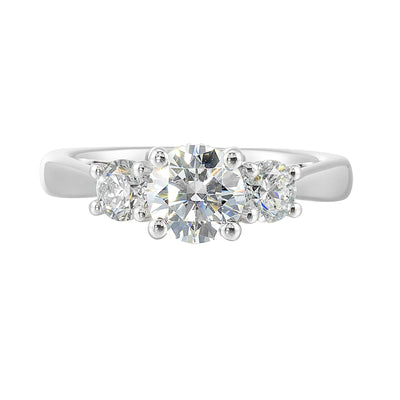 14Kt White Semi Mount 3/4Ctw For 1Ctw Round Center