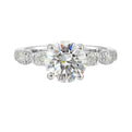 14Kt White Semi Mount 3/8Ctw For 2Ctw Round Center