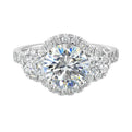 14Kt White Semi Mount 1Ctw For 2Ctw Round Center