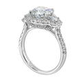 14Kt White Semi Mount 1Ctw For 2Ctw Round Center
