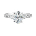 14Kt White Semi Mount 5/8Ctw For 2Ctw Oval Center