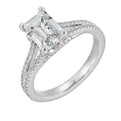 14Kt White Semi Mount 1/3Ctw For 2Ctw Emerald Cut Center