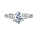 14Kt White Semi Mount 1/3Ctw For 2Ctw Round Center