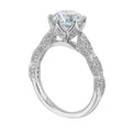 14Kt White Semi Mount 1/3Ctw For 2Ctw Round Center