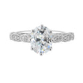 14Kt White Semi Mount 1/3Ctw For 2Ctw Oval Center
