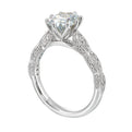 14Kt White Semi Mount 1/3Ctw For 2Ctw Oval Center