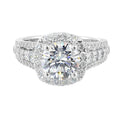 14Kt White Semi Mount 7/8Ctw For 2Ctw Round Center