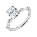 14Kt White Semi Mount 1/8Ctw For 2Ctw Oval Center