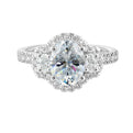 14Kt White Semi Mount 3/4Ctw For 2Ctw Oval Center