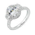 14Kt White Semi Mount 3/4Ctw For 2Ctw Oval Center