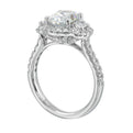 14Kt White Semi Mount 3/4Ctw For 2Ctw Oval Center